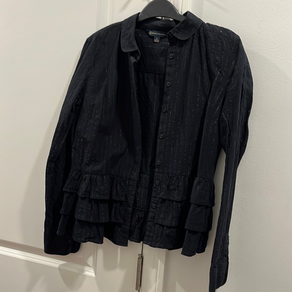 Brooks Brothers blouse with shimmer and ruffles - Picture 1 of 3